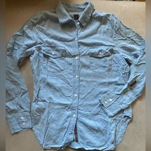 agolde jeans light wash denim shirt Sz M/L